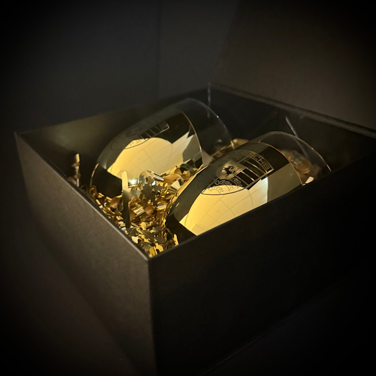 Luxury Stuttgart-Inspired Golden Glass Set