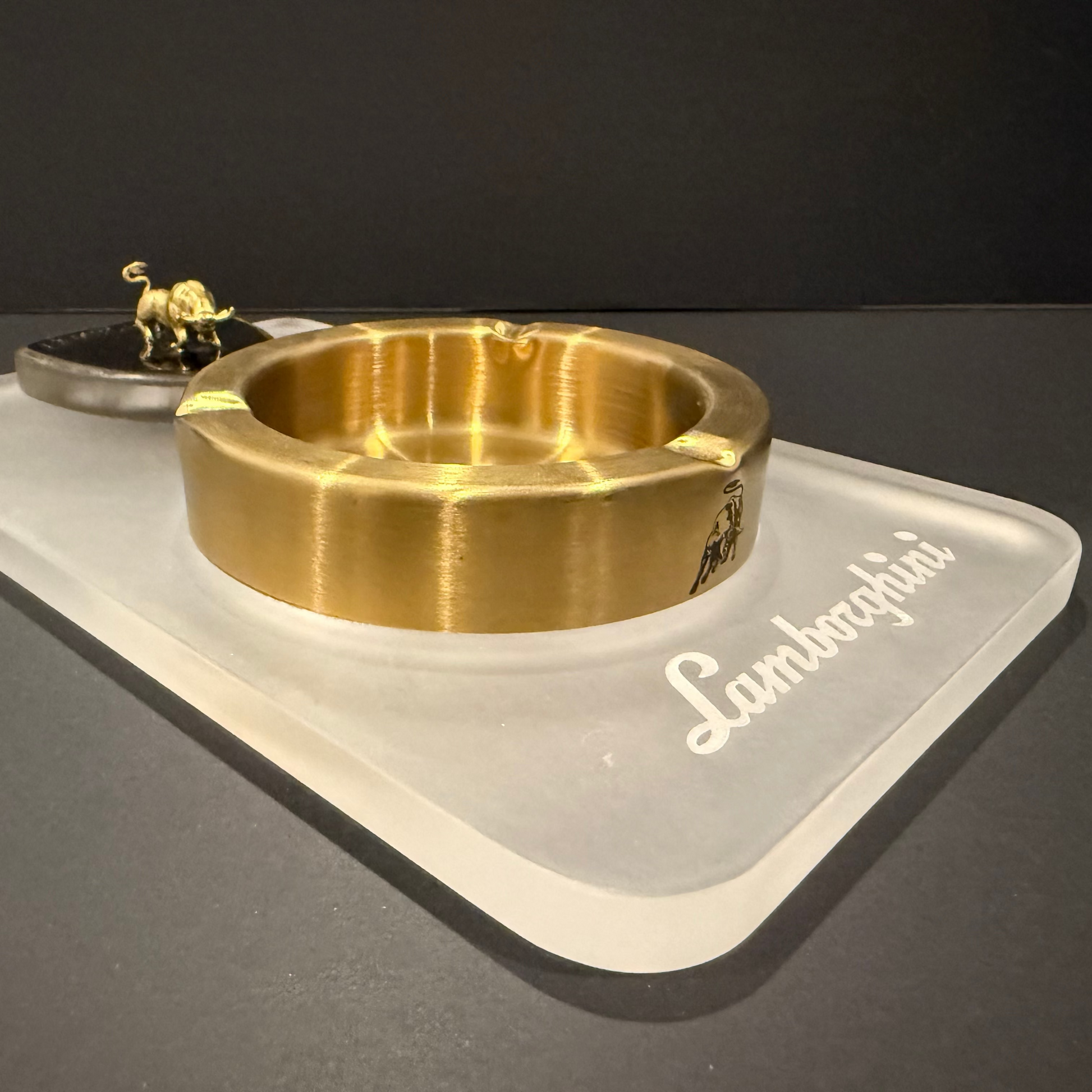 Gold Lamborghini ashtray 