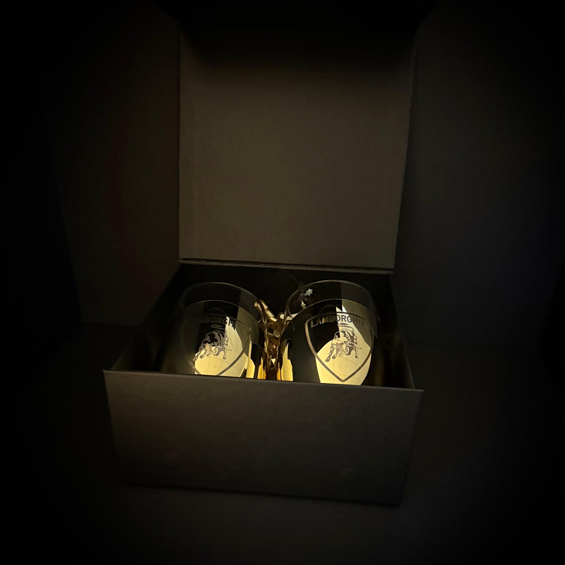 Lamborghini glasses in the black box 